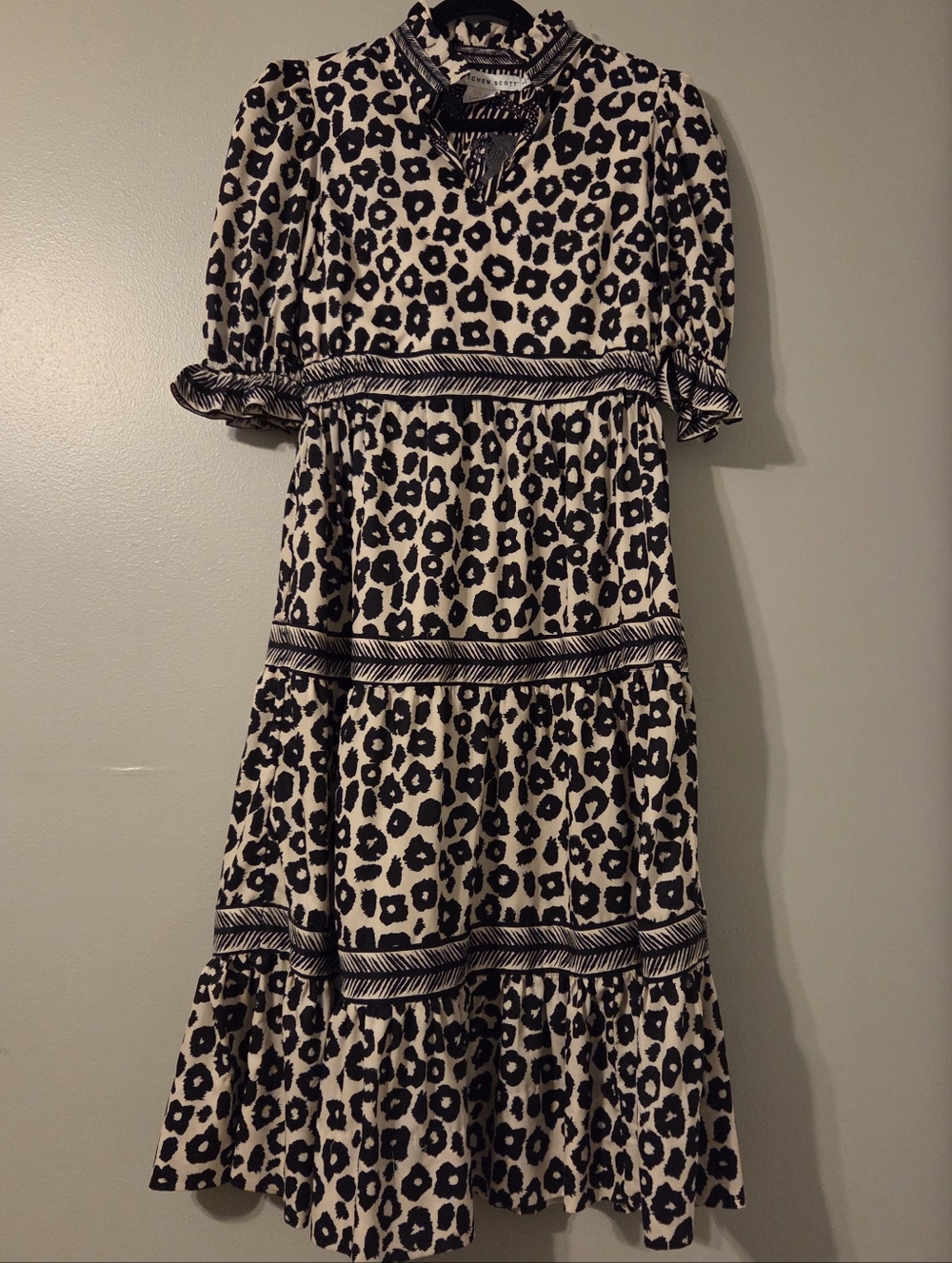 Gretchen Scott Womens Tan Peasant Maxi Dress. Pockets Sz S Cottagecore Garden - Picture 3 of 8